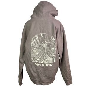 Cove Surf Company Purple Graphic Hoodie Mens medium Skeleton Pullover
